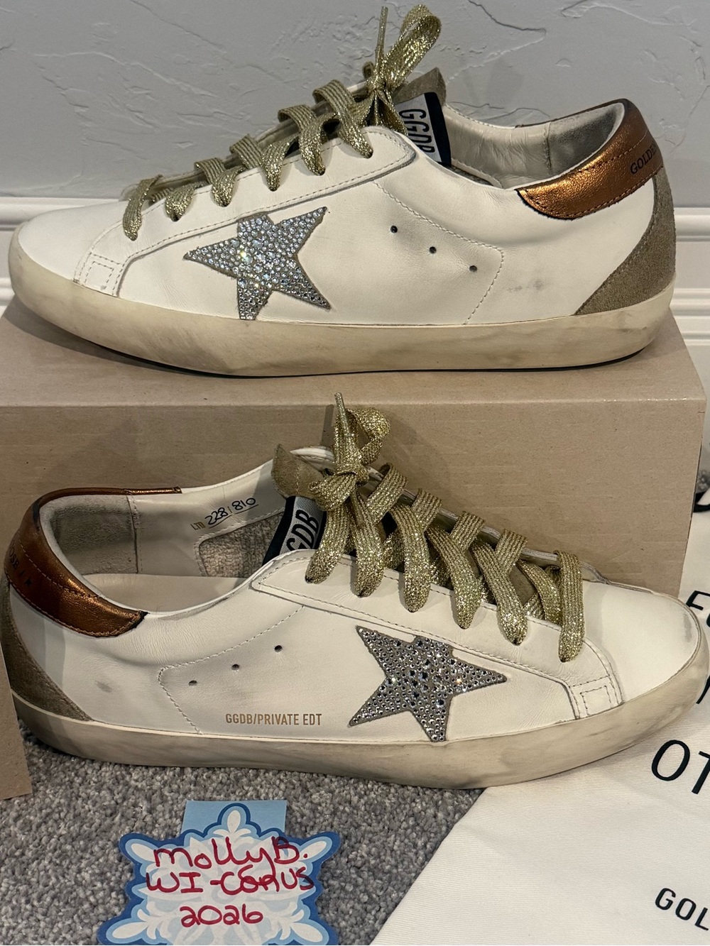 Golden Goose Super Star Nordstrom/Swarovski White Sneakers